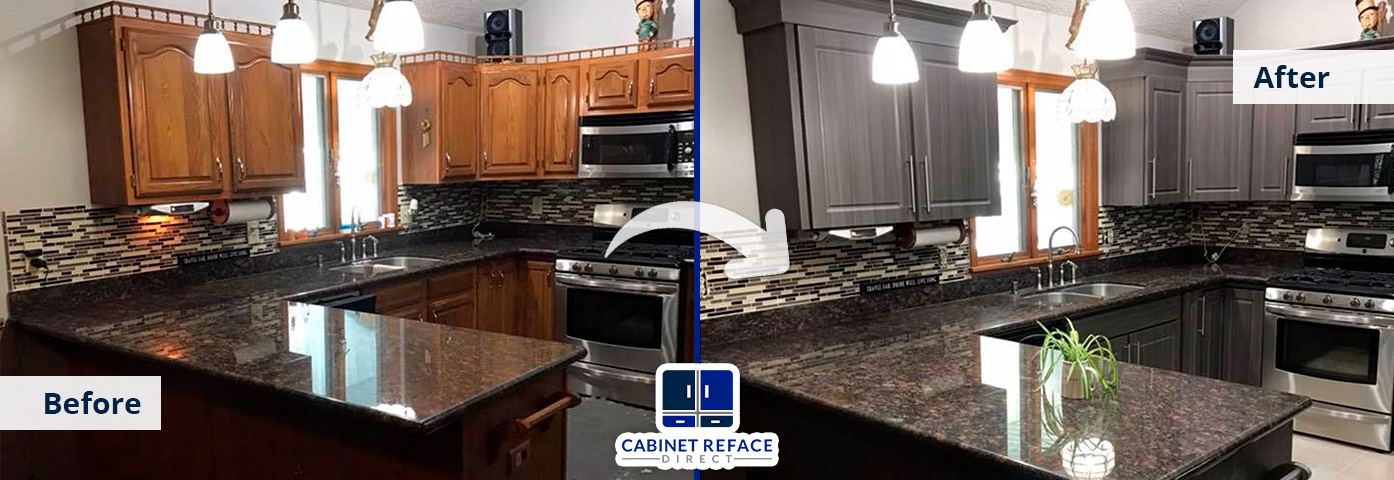 Bergen Beach Cabinet Refacing Before and After With Wooden Cabinets Turning to White Modern Cabinets